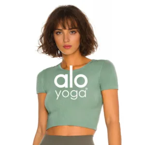Alo Cross border European and American Yoga Tops Pilates Fitness Clothes Training Clothes Sports Yoga Clothes Women’s Fitness Back Beauty