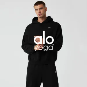 Aloyoga men’s heavy weight 430g looped bottom hooded sweatshirt men’s high-quality trendy brand men’s and women’s hoodies [Brand] ALO