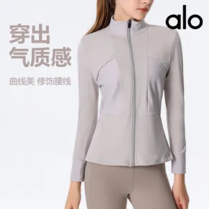 Autumn and winter sports jacket for women, windproof and warm, patchwork yoga jacket, slim fit and slimming cardigan, fitness suit Brand: Alo Yoga
