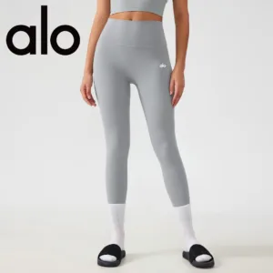 Alo yoga cross-border one size fits all seamless yoga class, high elasticity, firming, fitness, hip lifting, abdominal tightening, running, sports, cropped pants
