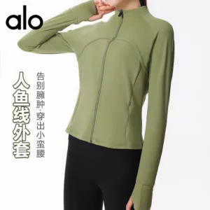 Alo yoga jacket women’s autumn and winter warm windproof slim fit slimming sports top high elasticity casual cardigan fitness suit Brand: Alo Yoga