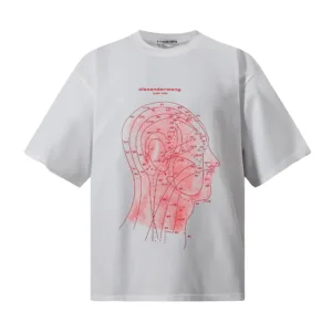 Alexander Wang Summer 2026 New Arrival Crystal Rhinestone Washed Vintage Short-Sleeve T-Shirt – Trendy Versatile Couple’s Tee