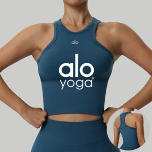 Alo yoga seamless tight fitting I-shaped back yoga vest integrated belly covering sports top yoga suit for women