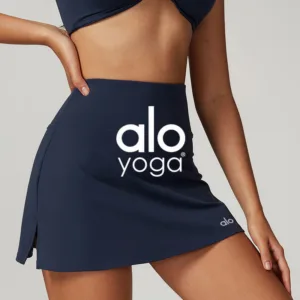Alo Tennis Skirt Fitness Women’s Summer Yiga Anti Hiking Fake Two piece Running Sports Badminton Speed Drying Mini Skirt