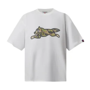 Ice Cream US Trendy BBC New High-Street Hip-Hop Camo & Flying Dog Print Casual Short-Sleeve T-Shirt – Multi-Purpose Premium Cotton Tee