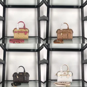 New Coach Rowan Mini Boston Pillow Bag C9947 – Signature Canvas & Leather Crossbody