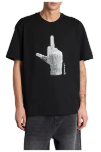 Ih Nom Uh Nit US Streetwear Brand Stranger Things Masked Man Short Sleeve Unisex Street Summer Embellished Glove Hotfix T-Shirt