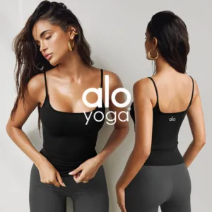 Alo yoga outfit summer women’s top, European and American style basic color, spicy girl camisole vest, slim fit base, women’s inner outfit