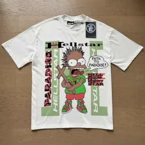 Hellstar Rhinestone High Streetwear T-Shirt – 240g Heavyweight Cotton Loose Fit Tee【5655】