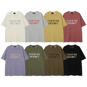 FEAR OF GOD ESSENTIALS American Style Pure Cotton Unisex Loose Casual Niche FOG Short-Sleeve T-Shirt【2513】(Part of a set with [2514])