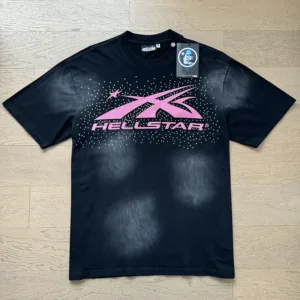 Hellstar Vintage Washed Rhinestone T-Shirt – 250g Heavyweight Cotton Streetwear Tee【6801】
