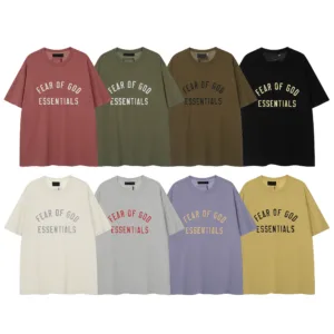 ESSENTIALS FOG Sub-line New Double-Row Letter Short-Sleeve T-Shirt Set – Unisex Loose Casual Tee [2519]
