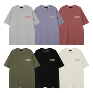 SSENTIALS New FEAR OF GOD Double-Row Letter Print American Trendy Unisex Loose Casual Summer T-Shirt [2511]