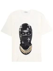 Ih Nom Uh Nit American Trendy Brand Stranger Things Masked Man Short Sleeve Unisex High Street Summer Mask Crosses Printed T-shirt