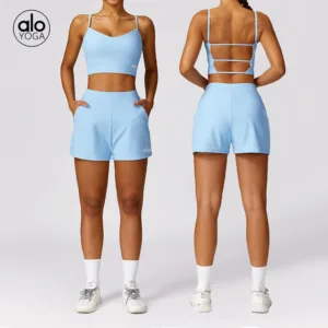 Alo Spring Quick Drying Tight Back Yoga Clothing Threaded Fitness Vest Advanced Casual Sports Set for Women