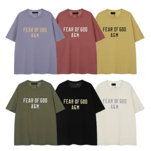 FOG CRAZY ESSENTIALS Niche Streetwear, American Style Summer  Cotton Loose Unisex Short Sleeve T-Shirt【2515】(Part of a set with [2516])