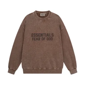 ESSENTIALS FOG Diffusion Line American Streetwear High Street Washed Casual Letter Print Loose Couple Hoodie [9032]