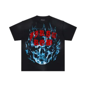 FIRST ROW WAKE UP AND BE FIERCE FLAME APPLIQUE TEE – Trendy Streetwear Short Sleeve T-Shir【F103】