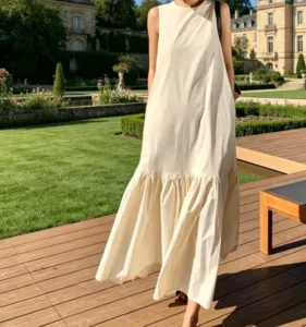 2026 Summer Elegant O-Neck Casual Maxi Dress for Women Backless Lace Dress