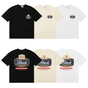 Rhude Racing Crest Printed Cotton T-Shirt【50202】